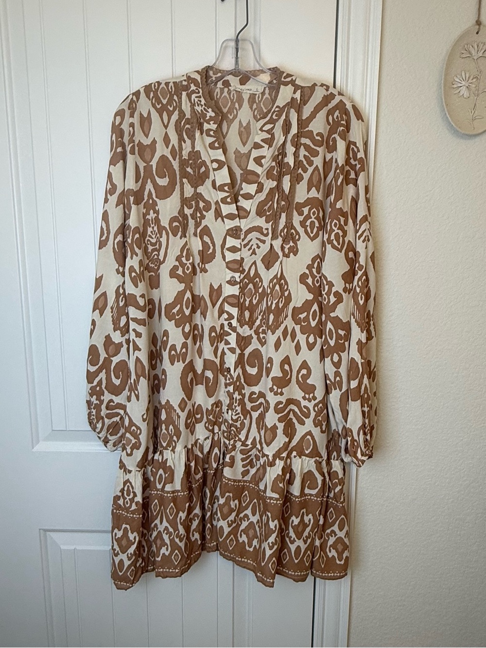 Salty Lemon boutique Boho print drop waist dress coverup sz L
